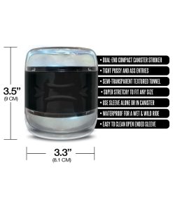MSTR B8 Double Play – Dual End Male Stroker with Realistic Clear View