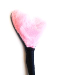 Fluffy Heart Crop (Leather/Pink)
