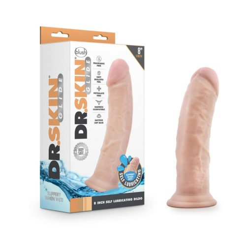 Dr. Skin Glide Realistic 8 In. Self-Lubricating Dildo Beige