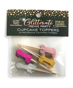 Glitterati Penis Party Cupcake Topper Toothpicks 24-Pack