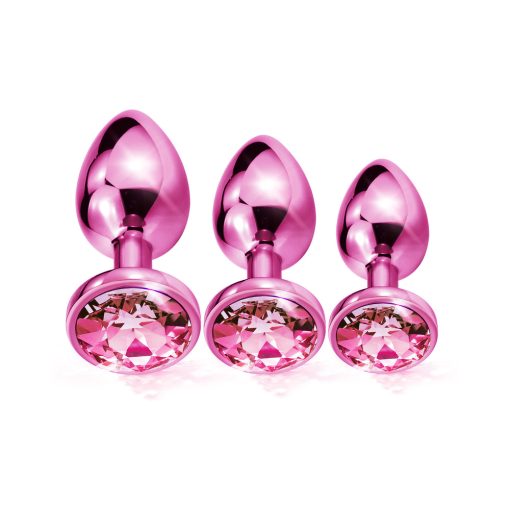 Nixie Metal Butt Plug Trainer Set 3-Piece Pink Metallic - Image 3