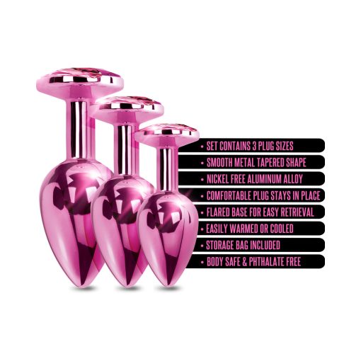 Nixie Metal Butt Plug Trainer Set 3-Piece Pink Metallic - Image 5