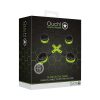 Ouch! Glow In The Dark Hand & Ankle Cuffs With Hogtie Set Neon Green