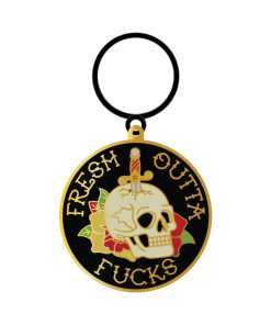 Fresh Outta Fucks Skull Keychain