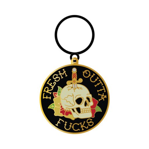 Fresh Outta Fucks Skull Keychain - Image 2