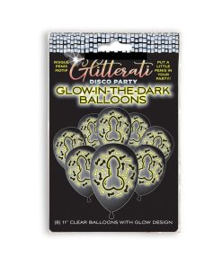 Glitterati Disco Party Glow In The Dark Balloons 8-Pack