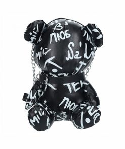 Shots Bear Bag Pleather Writing Black