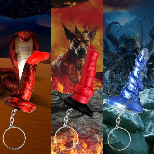 Creature Cocks Hell-Hound, Lord Kraken & King Cobra Silicone Keychain Set - Image 11