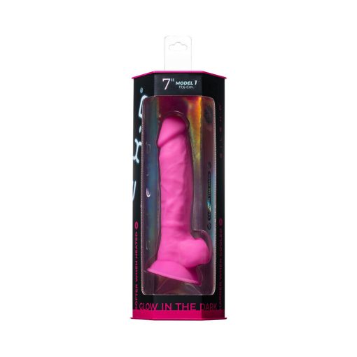 Silex-D The Original Model 1 Dildo 7 In. Glow-In-The-Dark Pink
