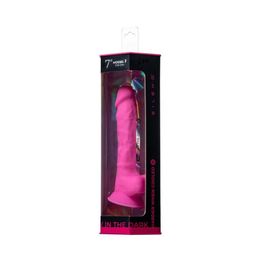 Silex-D The Original Model 1 Dildo 7 In. Glow-In-The-Dark Pink - Image 2