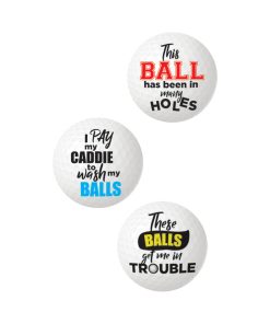 Alternative view of Balls Deep Funny Slogan Golf Balls Assorted 3-Pack