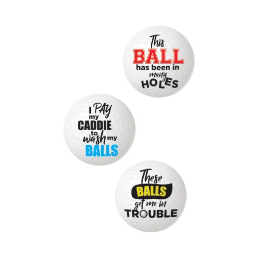 Balls Deep Funny Slogan Golf Balls Assorted 3-Pack - Image 2