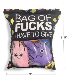 Alternative view of Bag Of Fucks I Have To Give Plushy Pillow With 5 Fingers
