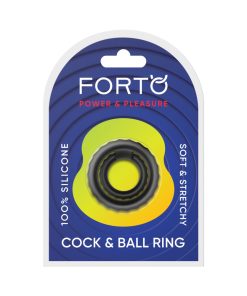 Forto F-43: Tiered Cock & Ball Ring Black