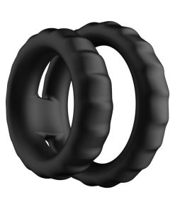 Forto F-43 Tiered Cock & Ball Ring Black – Dual Silicone Design