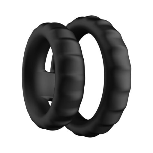 Forto F-43 Tiered Cock & Ball Ring Black – Dual Silicone Design - Image 6