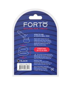 Forto F-43 Tiered Cock & Ball Ring Black – Dual Silicone Design