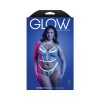 Fantasy Lingerie Glow Supernatural Glow-In-The-Dark Zipper Top & Panty Queen Size