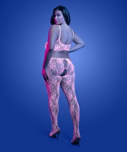 Fantasy Lingerie Glow Equilibrium Glow-In-The-Dark Crotchless Bodystocking Queen Size