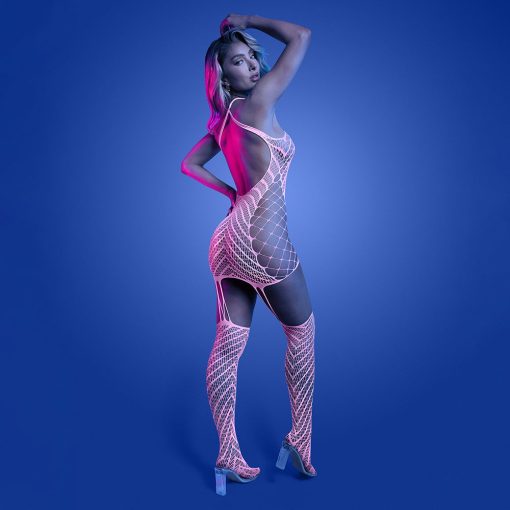 Fantasy Lingerie Glow Metamorphic Glow-In-The-Dark Bodystocking Dress O/S - Image 3