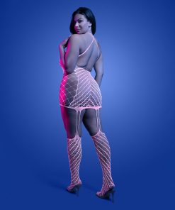 Fantasy Lingerie Glow Metamorphic Glow-In-The-Dark Bodystocking Dress Queen Size