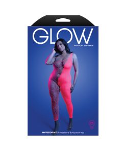 Fantasy Lingerie Glow Hyperdrive Uv Reactive Rhinestone Bodystocking Queen Size
