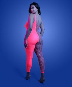 Fantasy Lingerie Glow Hyperdrive Uv Reactive Rhinestone Bodystocking Queen Size