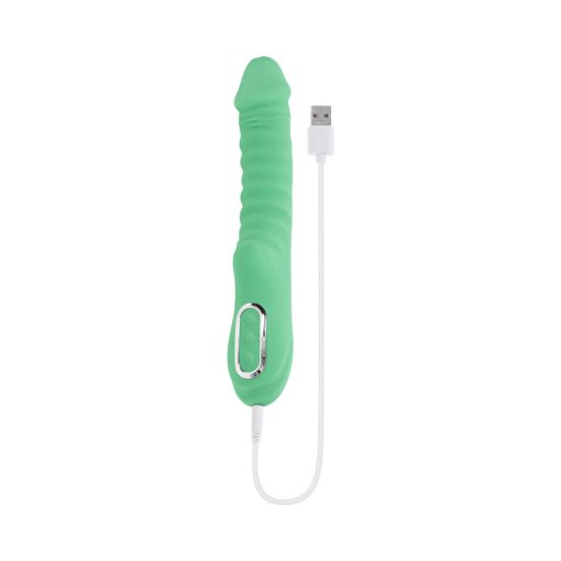 Evolved Full Throttle Rechargeable Warming Vibrator Silicone Mint Green - Image 8
