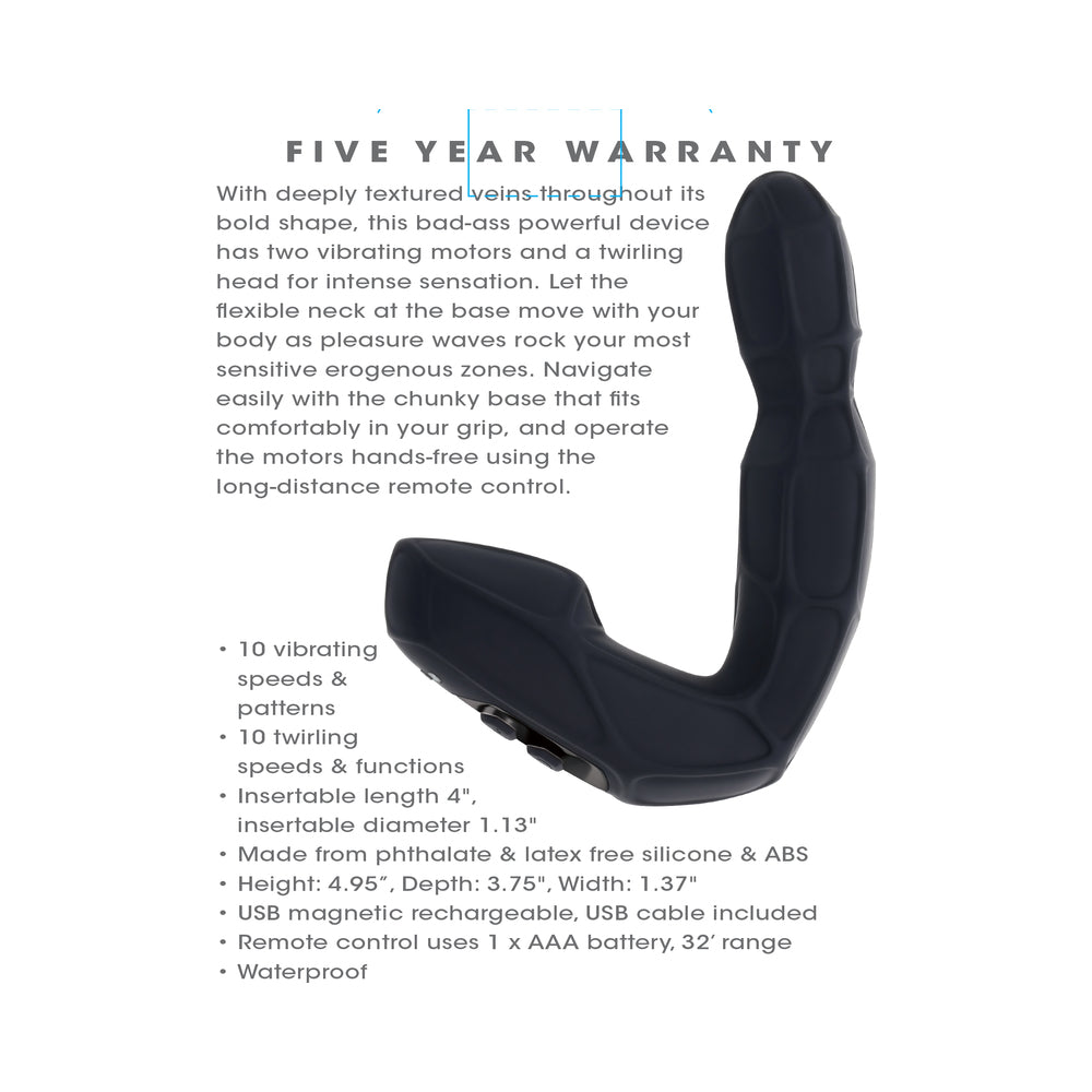Zero Tolerance Mr Prostate Twirling Prostate Vibe with Remote – Black 10 Zero Tolerance Mr Prostate Twirling Prostate Vibe with Remote – Black - Image 10