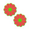 Pastease Daisy: Neon Green & Glow-In-The-Dark Neon Pink Petal Pasties Nipple Covers