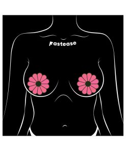Pastease Daisy: Neon Green & Glow-In-The-Dark Neon Pink Petal Pasties Nipple Covers
