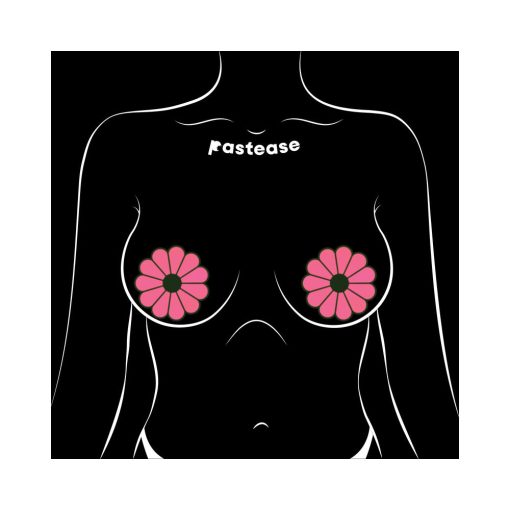 Pastease Daisy: Neon Green & Glow-In-The-Dark Neon Pink Petal Pasties Nipple Covers - Image 5