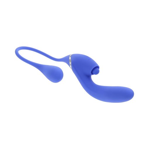 Evolved All In Rechargeable Dual Vibrating Tapping Vibe Silicone Blue - Image 12