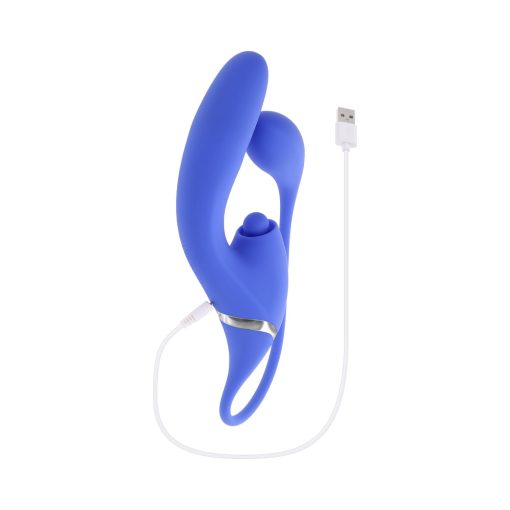 Evolved All In Rechargeable Dual Vibrating Tapping Vibe Silicone Blue - Image 13