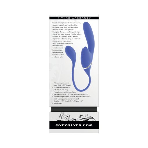 Evolved All In Rechargeable Dual Vibrating Tapping Vibe Silicone Blue - Image 14