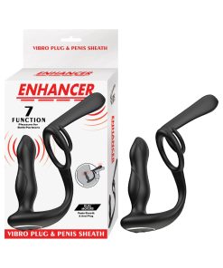 Enhancer Vibro Plug & Penis Sheath Black