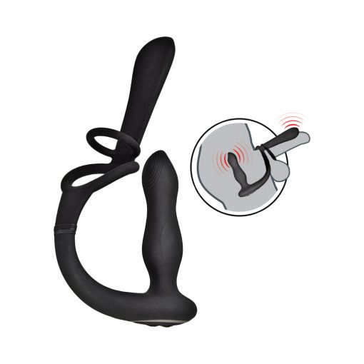 Enhancer Vibro Plug & Penis Sheath Black - Image 4