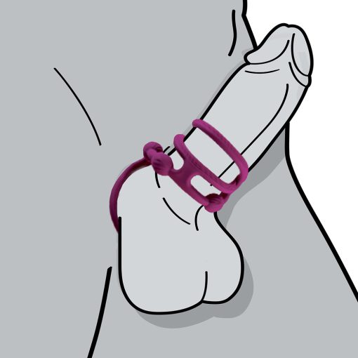 Enhancer Quad Cockring Rubine Red - Image 4