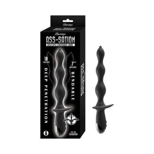 deep penetration anal vibrator with flexible beaded silicone shaft, body-safe rechargeable anal massager