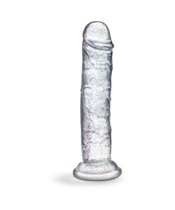 Naturally Yours Gala Glitter Clear 6 Inch Dildo with Suction Cup