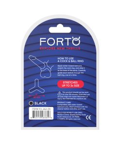 Forto F-59: Tri Cock & Ball Ring Black