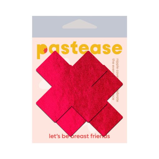 Pastease Plus X: Liquid Red Cross Nipple Pasties - Image 4