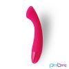 cerise silicone g-spot vibrator picobong moka with curved shaft and flattened tip