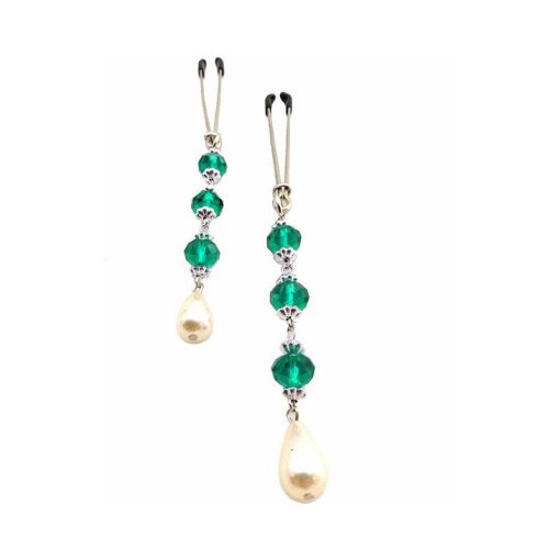 Bijoux De Nip Pearl Turquoise Beaded Nipple Clamps