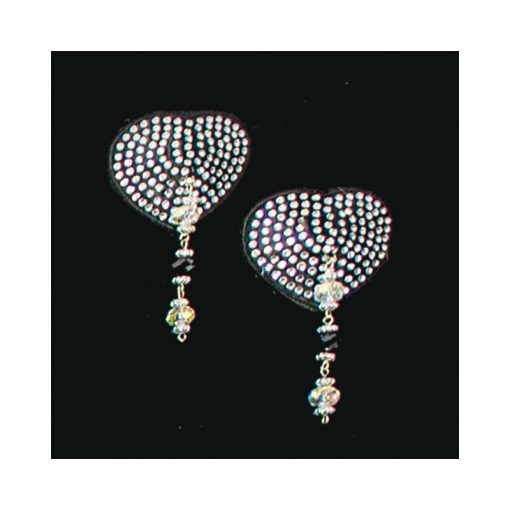 Bijoux De Nip Black Crystal Heart Pasties With Faceted Beads - Image 2