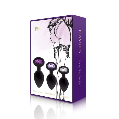 Rianne S 3-Piece Booty Plug Set Black - Image 2