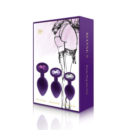 Rianne S 3-Piece Booty Plug Set Purple - Image 2