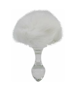 Crystal Delights Magnetic Bunny Tail Plug White