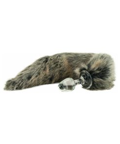 Crystal Delights Minx Faux Fur Tail Plug Grey Wolf