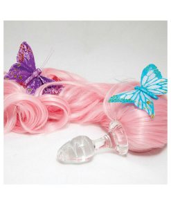 Crystal Delights Minx Pony Tail Glass Anal Plug – Baby Pink